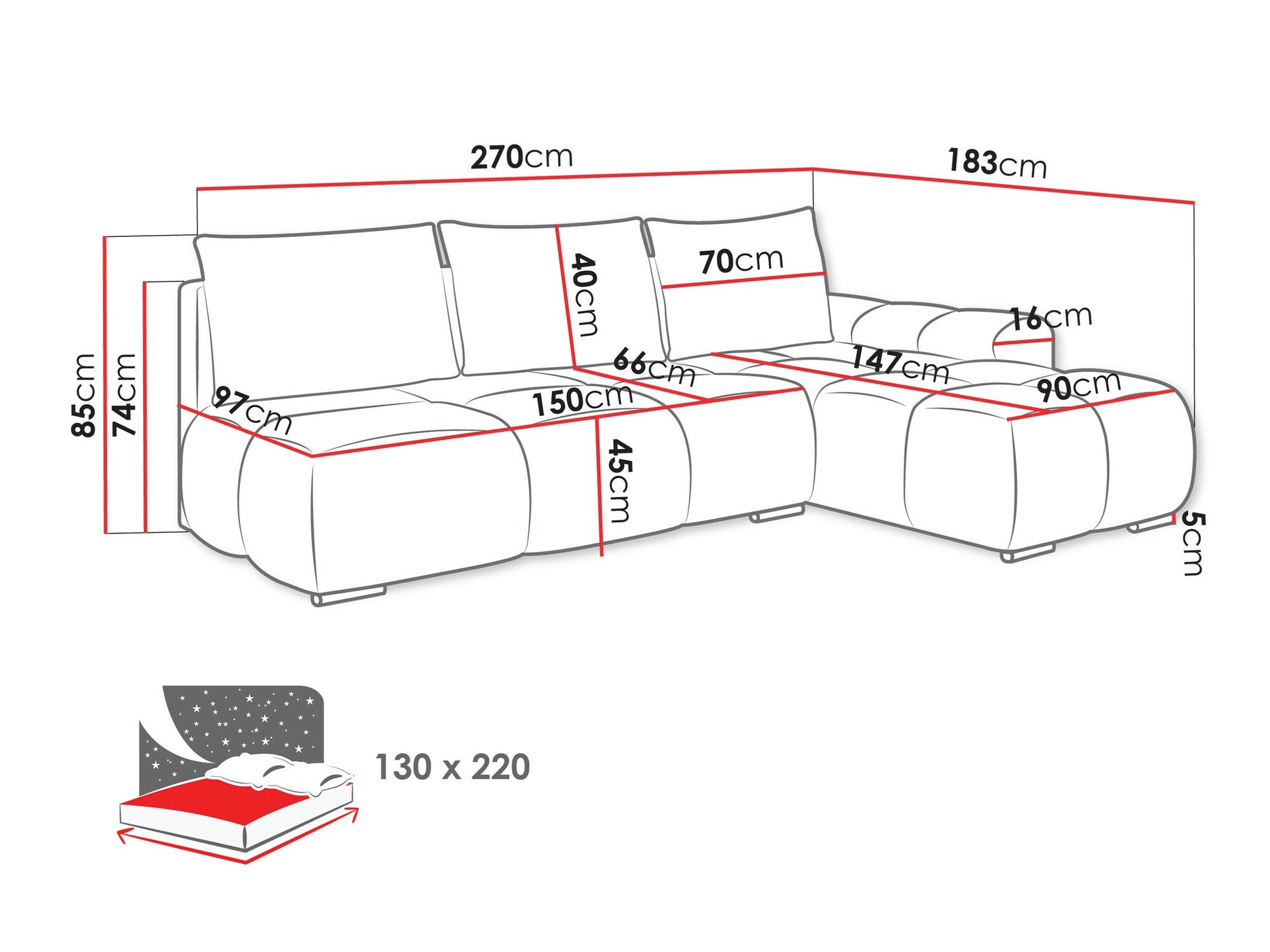 Canapé d'angle Camden 106 (Velo 627)