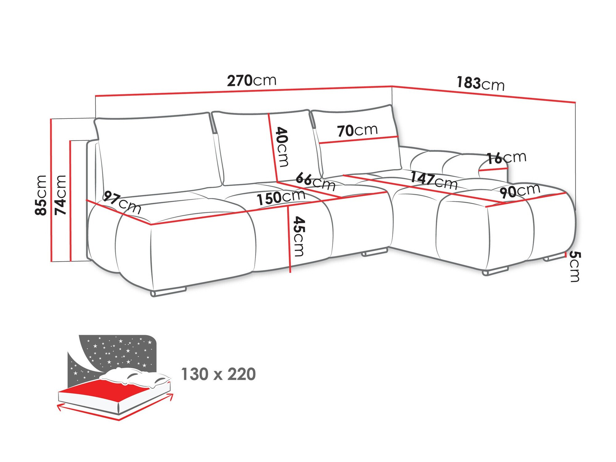 Canapé d'angle Camden 106 (Velo 635)