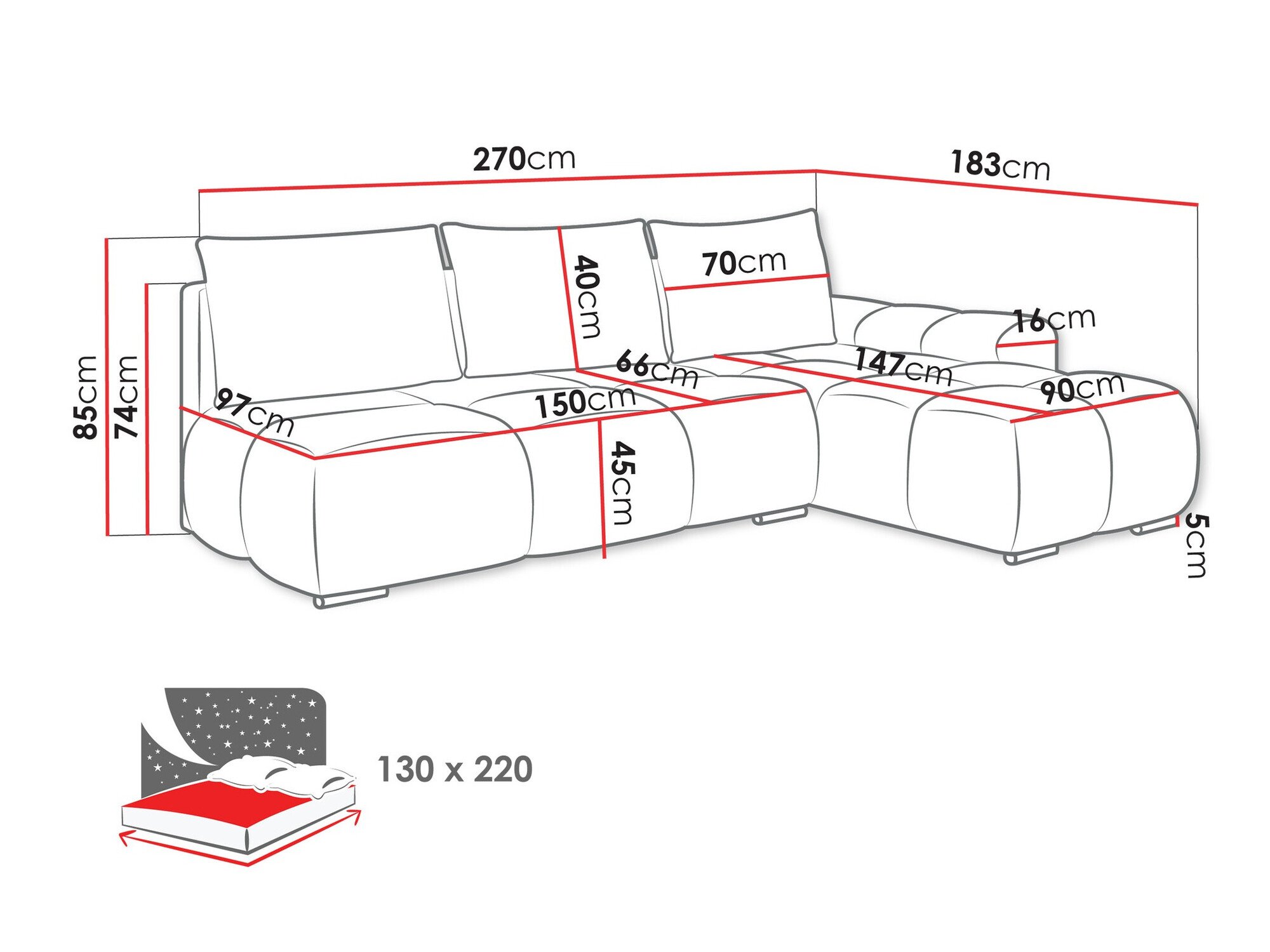Canapé d'angle Camden 106 (Velo 635)
