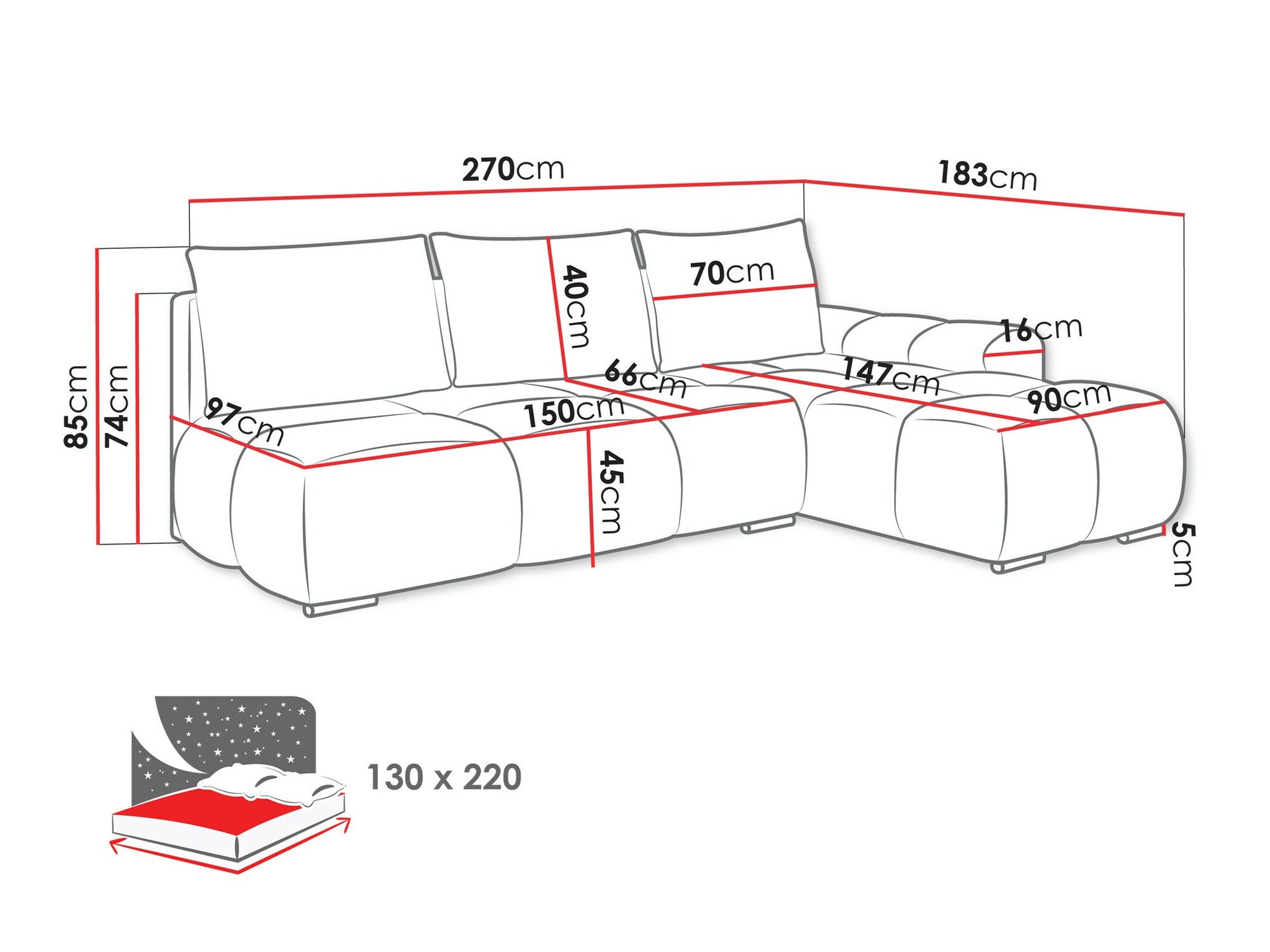 Canapé d'angle Camden 106 (Velo 636)