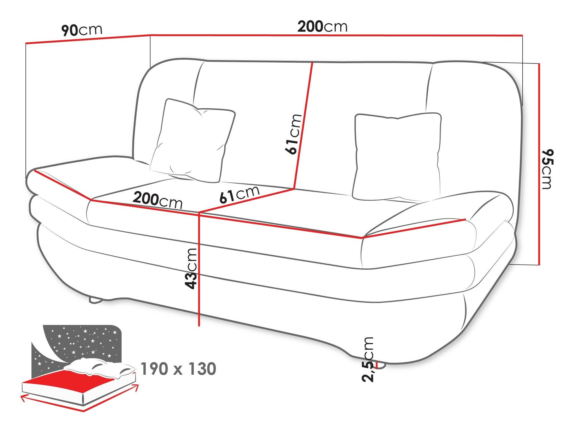 Canapé convertible Comfivo Silva I (Fragola 35 + Fragola 15)