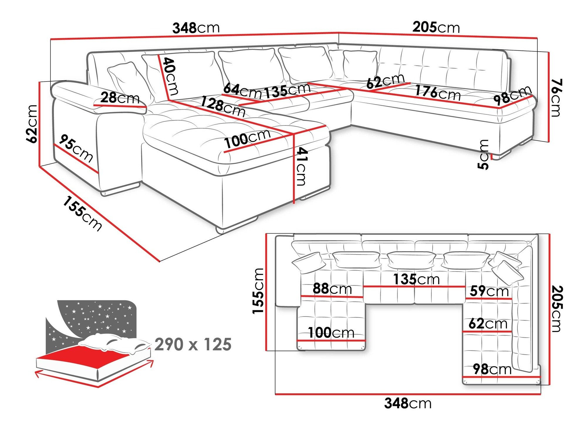 Canapé d'angle Comfivo Gemma II (Gauche)