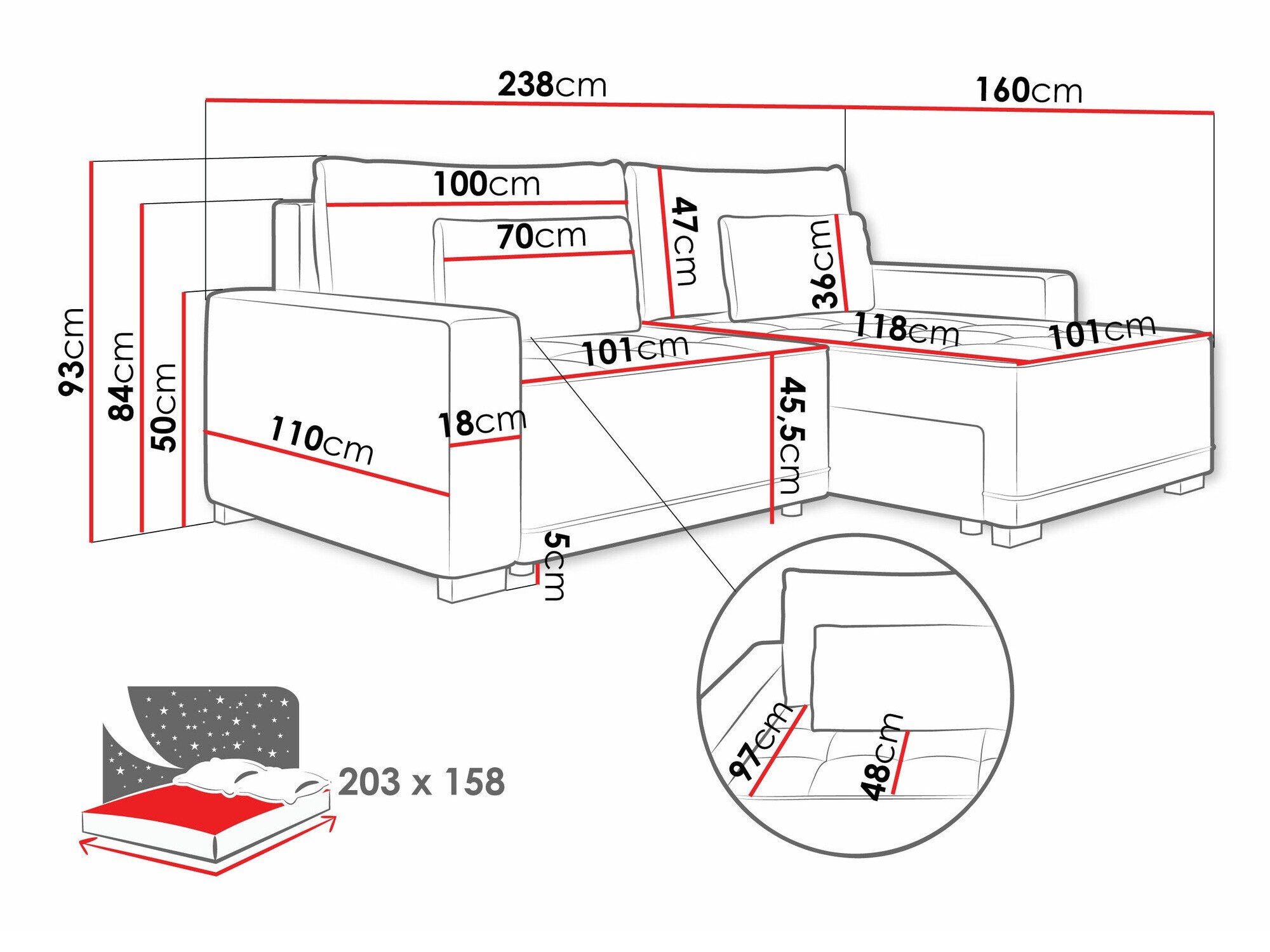Canapé d'angle Sanford 106 (Kronos 22)