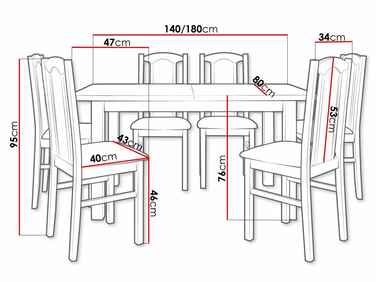Salle à manger complète Victorville 312 (Sonoma chêne)