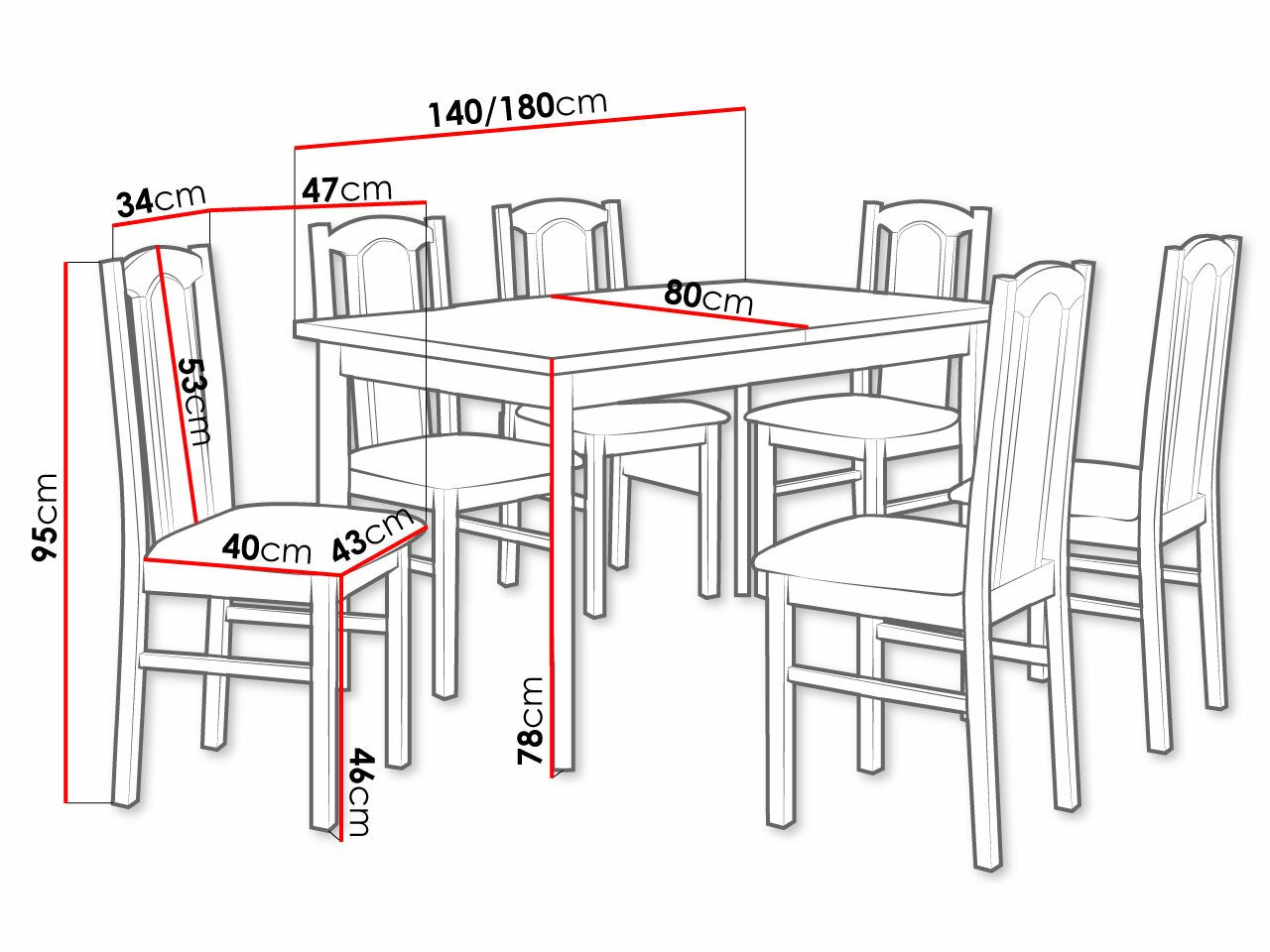 Salle à manger complète Victorville 313 (Aulne)
