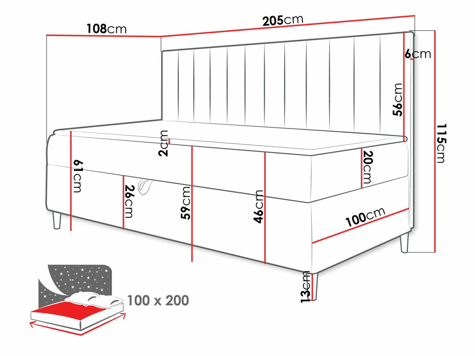Lit boxspring Lucus I (Soft 017 + Fresh 9)
