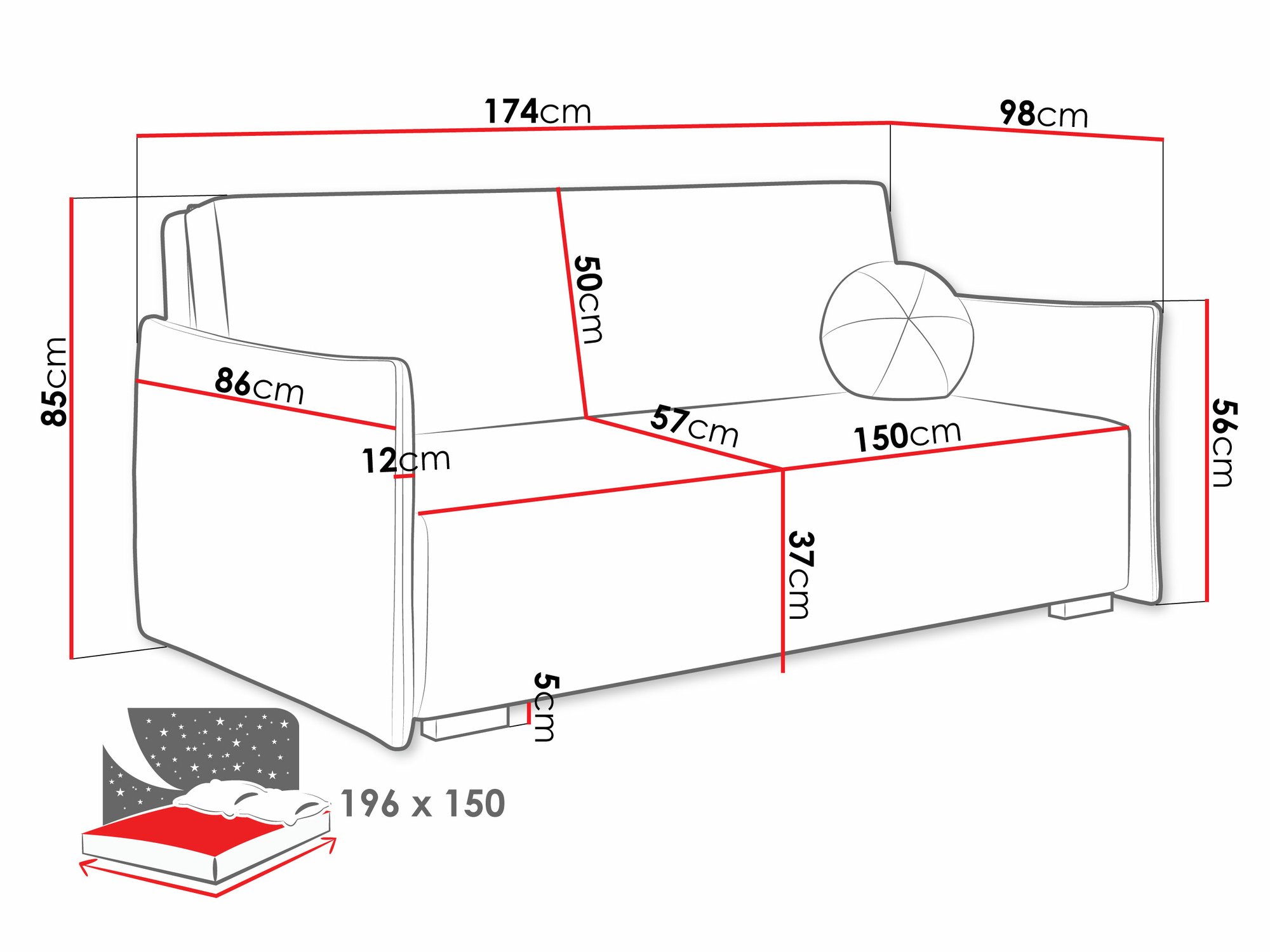 Canapé convertible Velven IV (Soul 3)