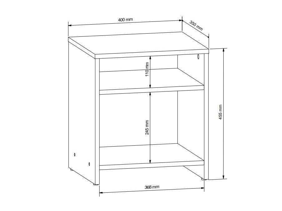 Table de chevet Votola 106 (Blanc)