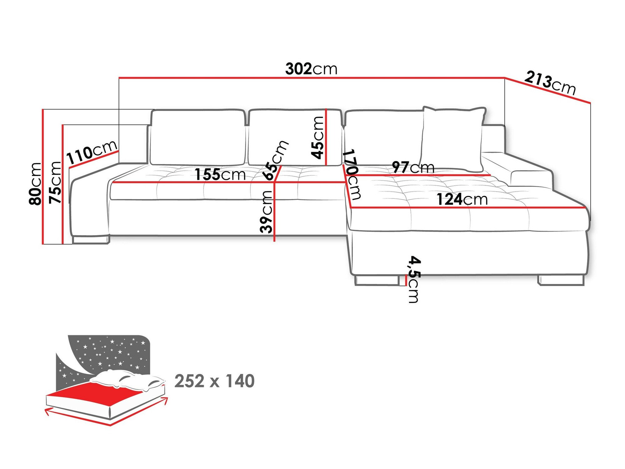 Canapé d'angle Comfivo Nitor II (Clara 215.19)