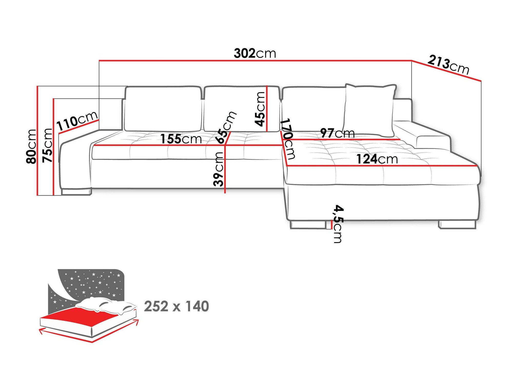 Canapé d'angle Comfivo Nitor II (Coral 45)