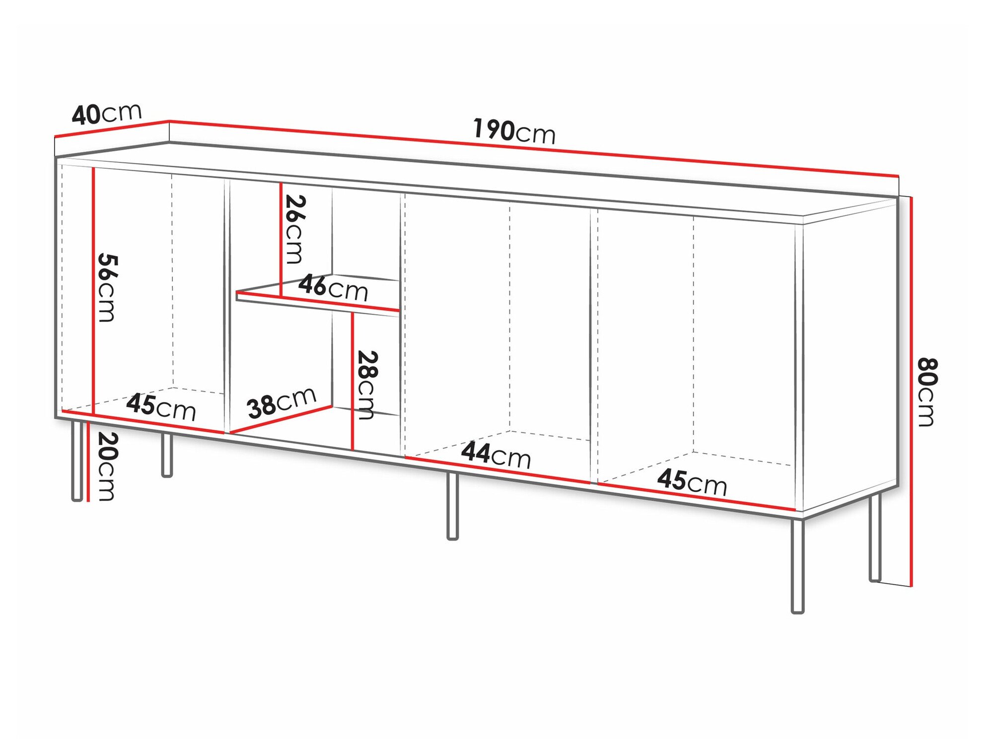 Buffet Monevare 101 (Chêne wotan + Cachemire)