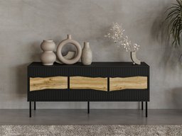 Meuble TV Monevare 103 (Noir + Chêne wotan)