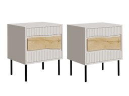 Ensemble de tables de chevet Monevare 104 (Chêne wotan + Cachemire)