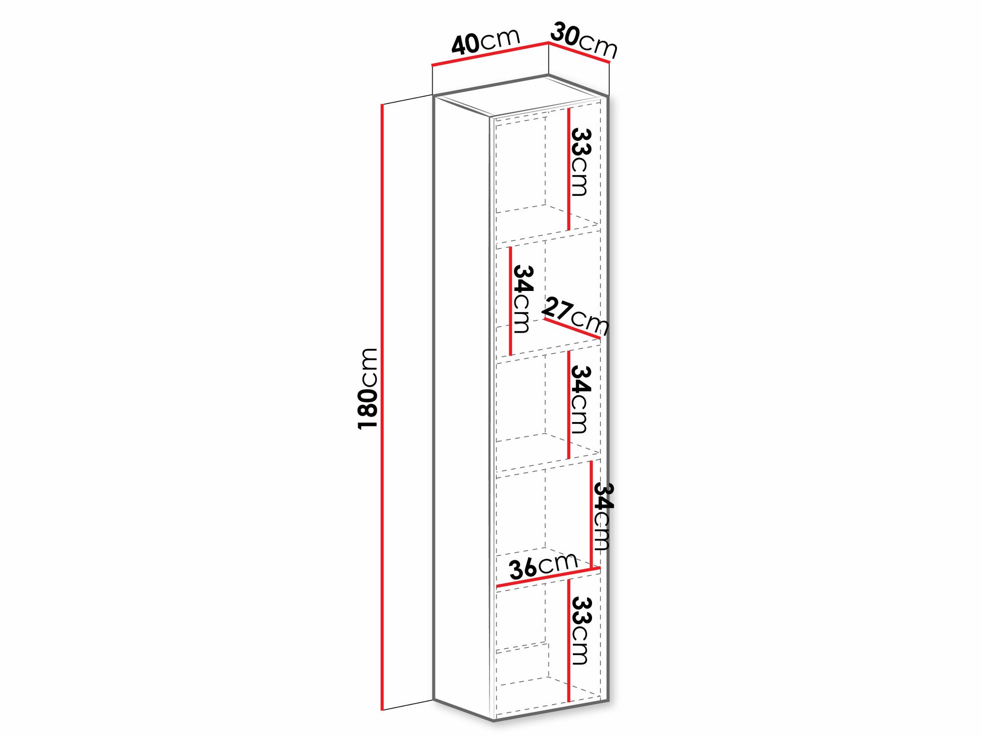 Étagère murale Venenou 128 (Noir + Chêne wotan)