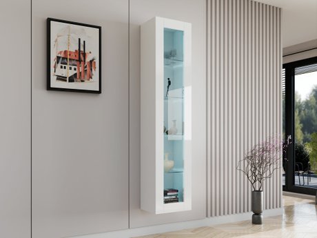 Étagère murale Venenou 129 (Blanc + Blanc brillant)