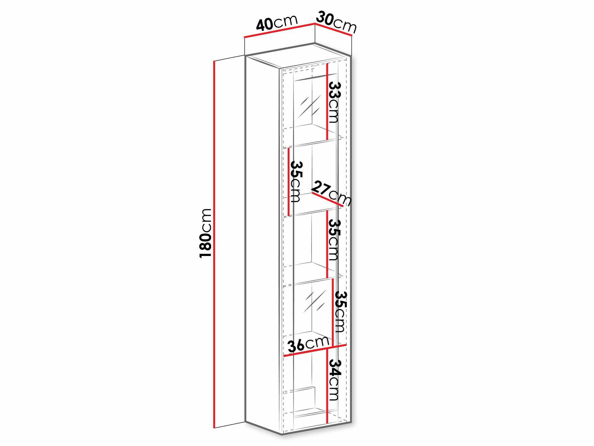 Étagère murale Venenou 129 (Noir + Chêne wotan)