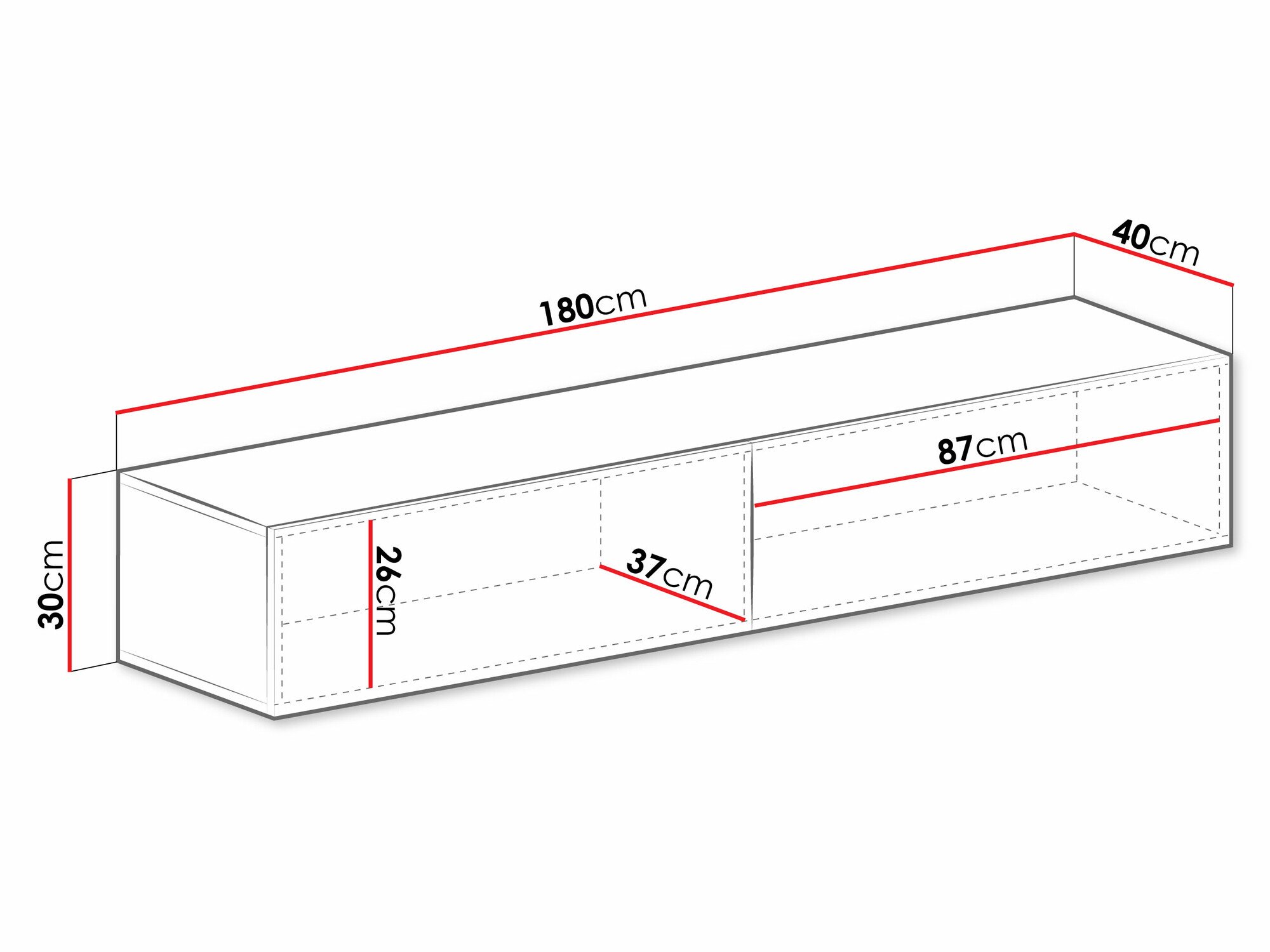 Meuble TV Vilrin I (Blanc + Blanc brillant)