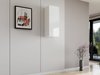 Armoire murale Venenou 131 (Blanc + Blanc brillant)