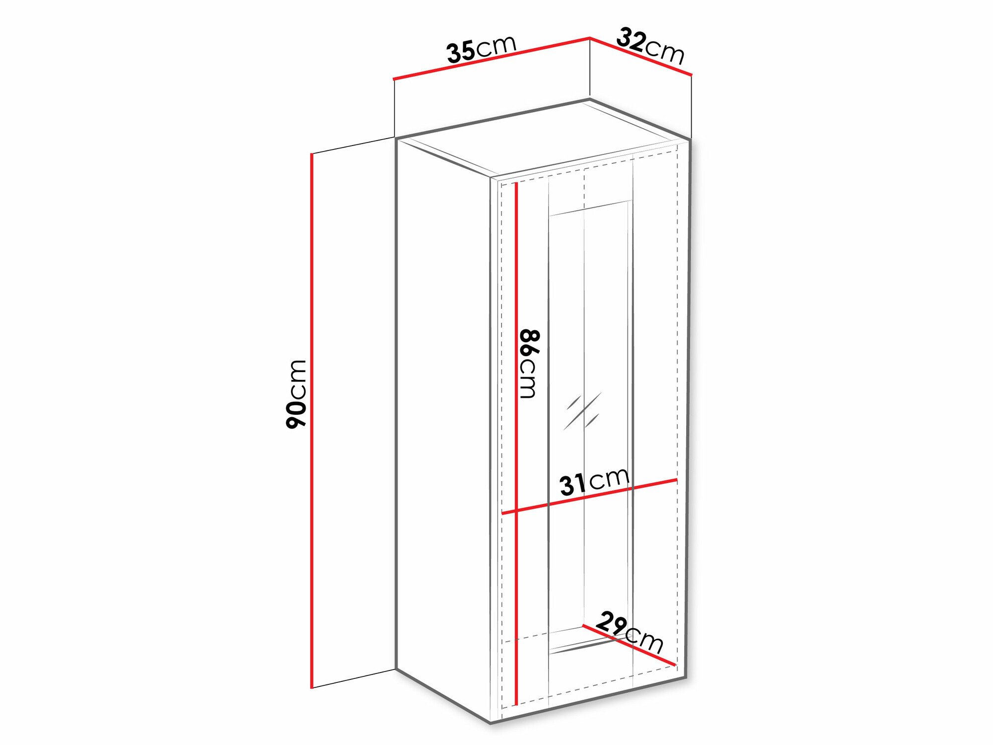 Armoire murale Venenou 132 (Blanc + Blanc brillant)
