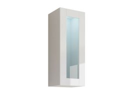 Armoire murale Venenou 132 (Blanc + Blanc brillant)