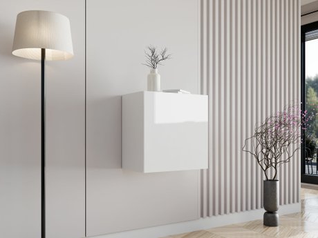 Armoire murale Vilrin I (Blanc + Blanc brillant)