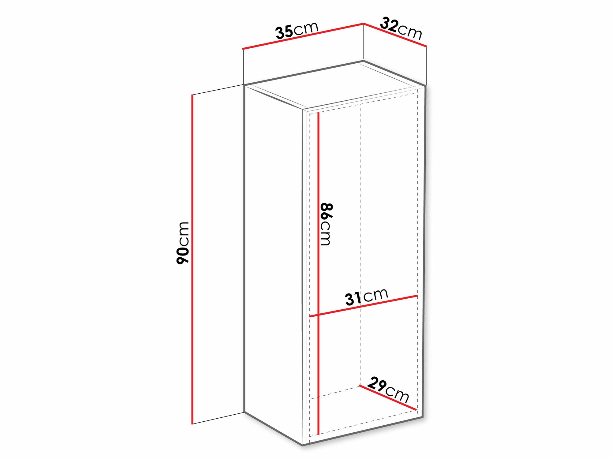 Armoire murale Vilrin VI (Blanc + Blanc brillant)