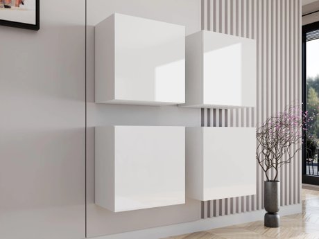 Ensemble d'armoires Vilrin (Blanc + Blanc brillant)