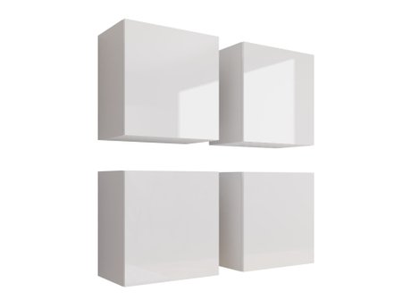 Ensemble d'armoires Vilrin (Blanc + Blanc brillant)