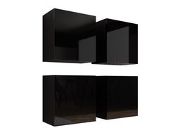 Ensemble d'armoires Vilrin (Noir + Noir brillant)