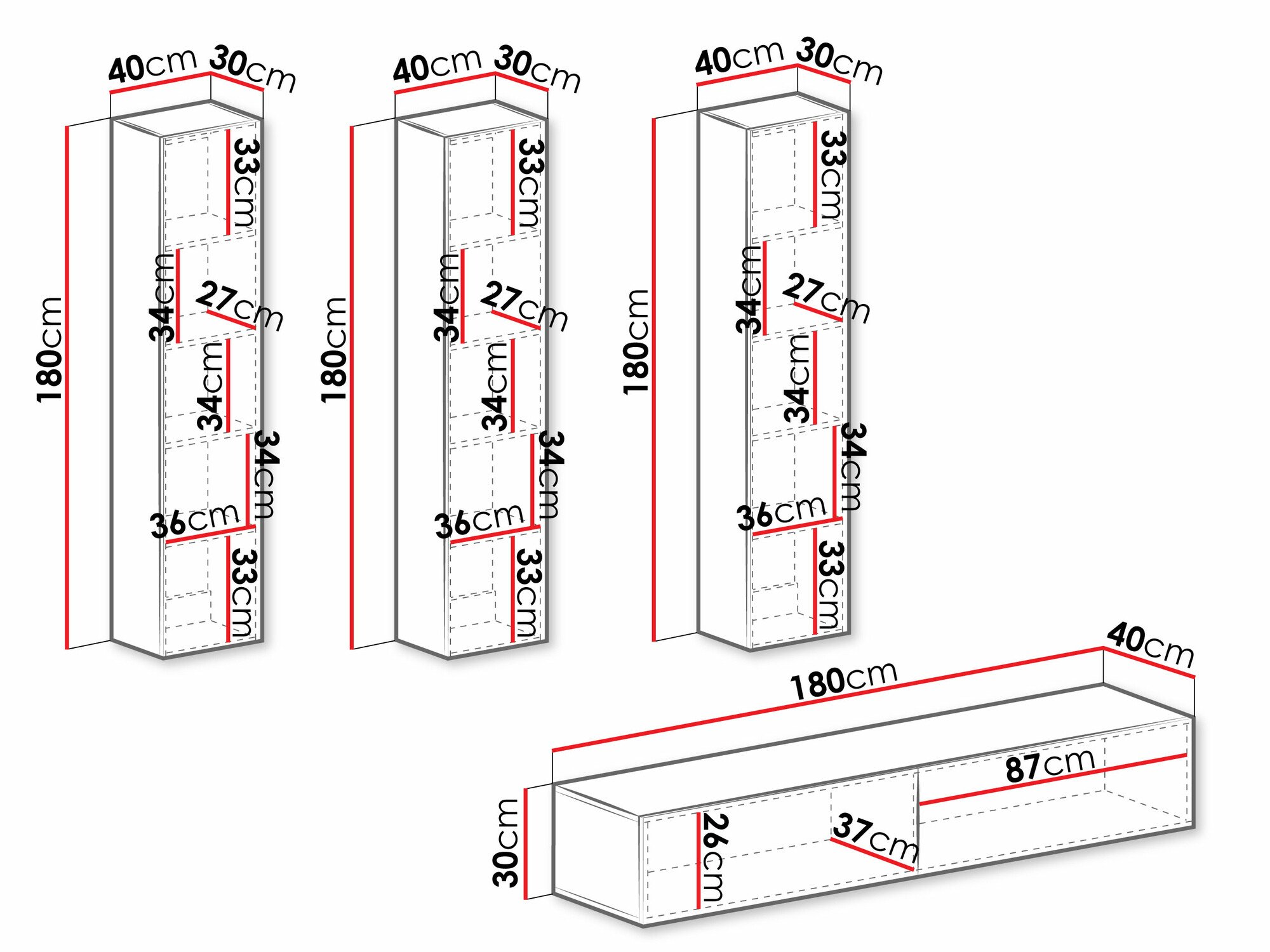 Ensemble de salon Venenou 100 (Noir + Noir brillant)