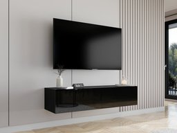 Meuble TV Venenou 125 (Noir + Noir brillant)