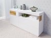Commode Livlore 107 (Blanc + Blanc brillant + Chêne wotan)