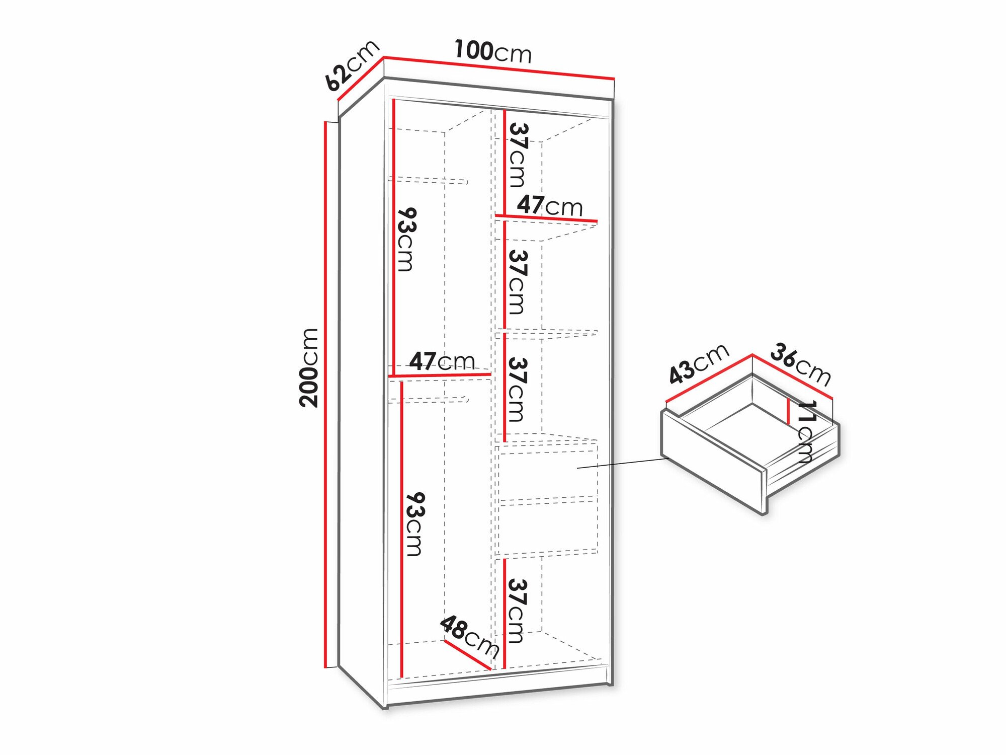 Armoire Hartford 498 (Blanc)