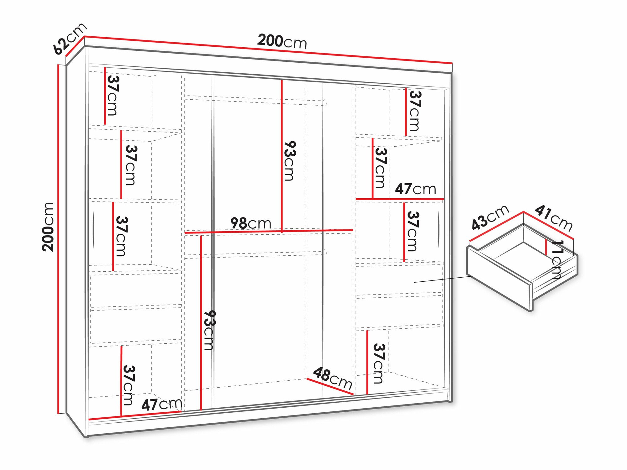 Armoire Hartford 507 (Noir)