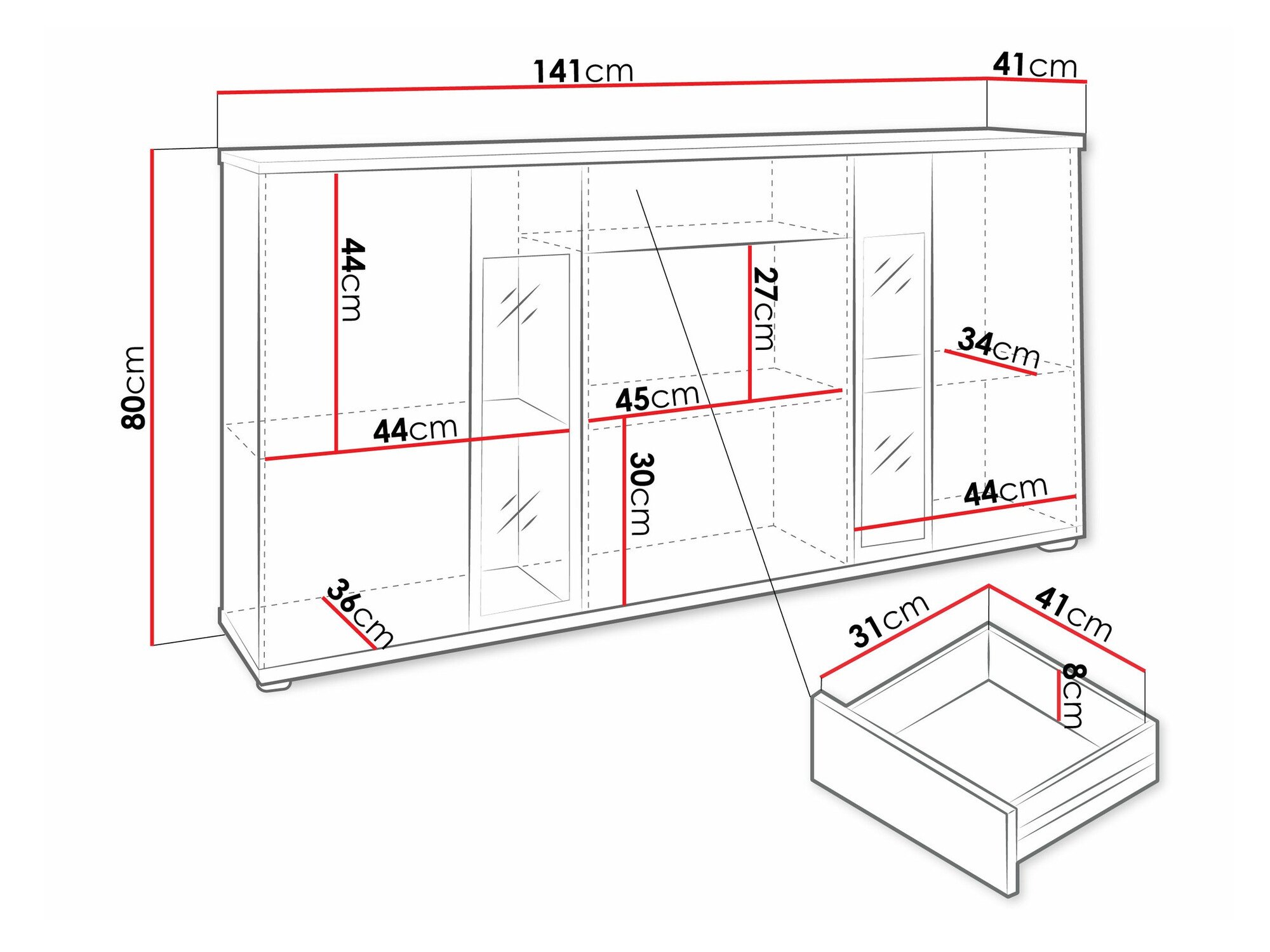 Commode Tucson 114 (Blanc)