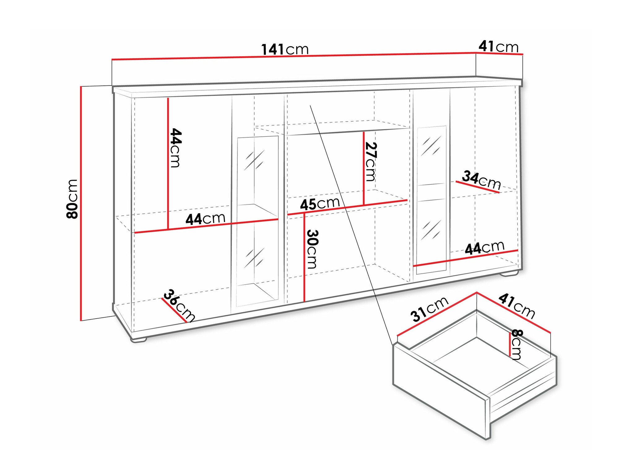 Commode Tucson 114 (Chêne de Lefkas)