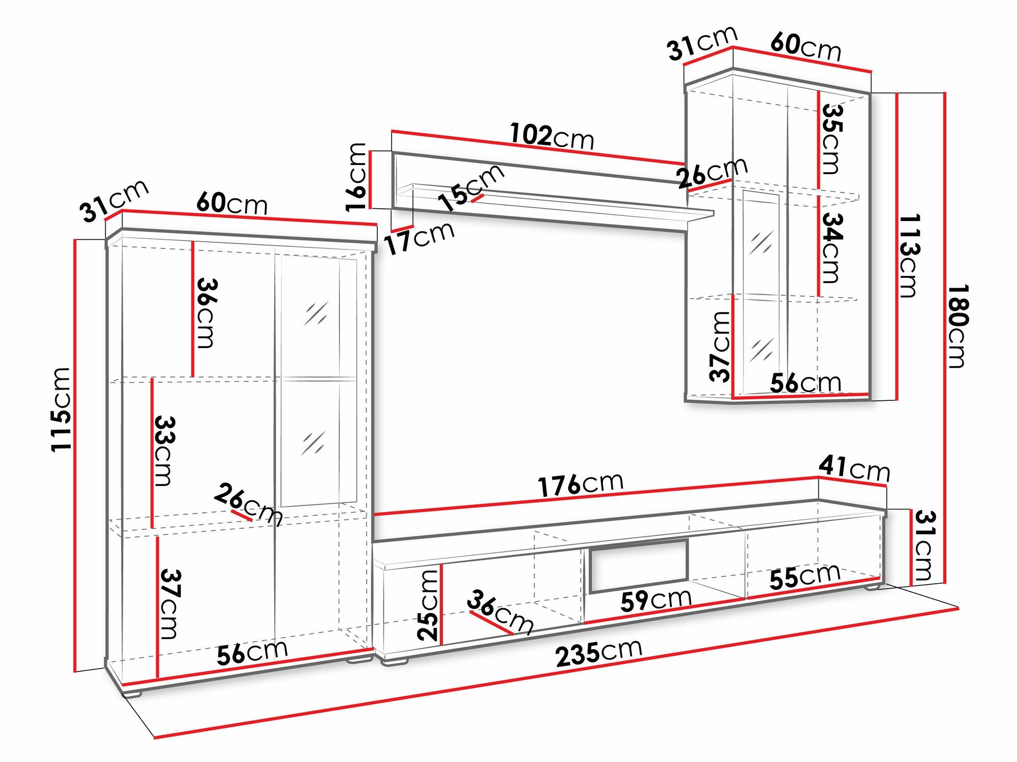 Ensemble de salon Genio (Noyer)