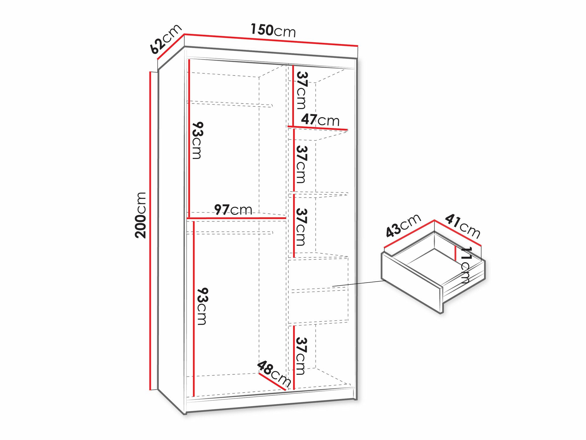 Armoire Hartford 502 (Blanc)