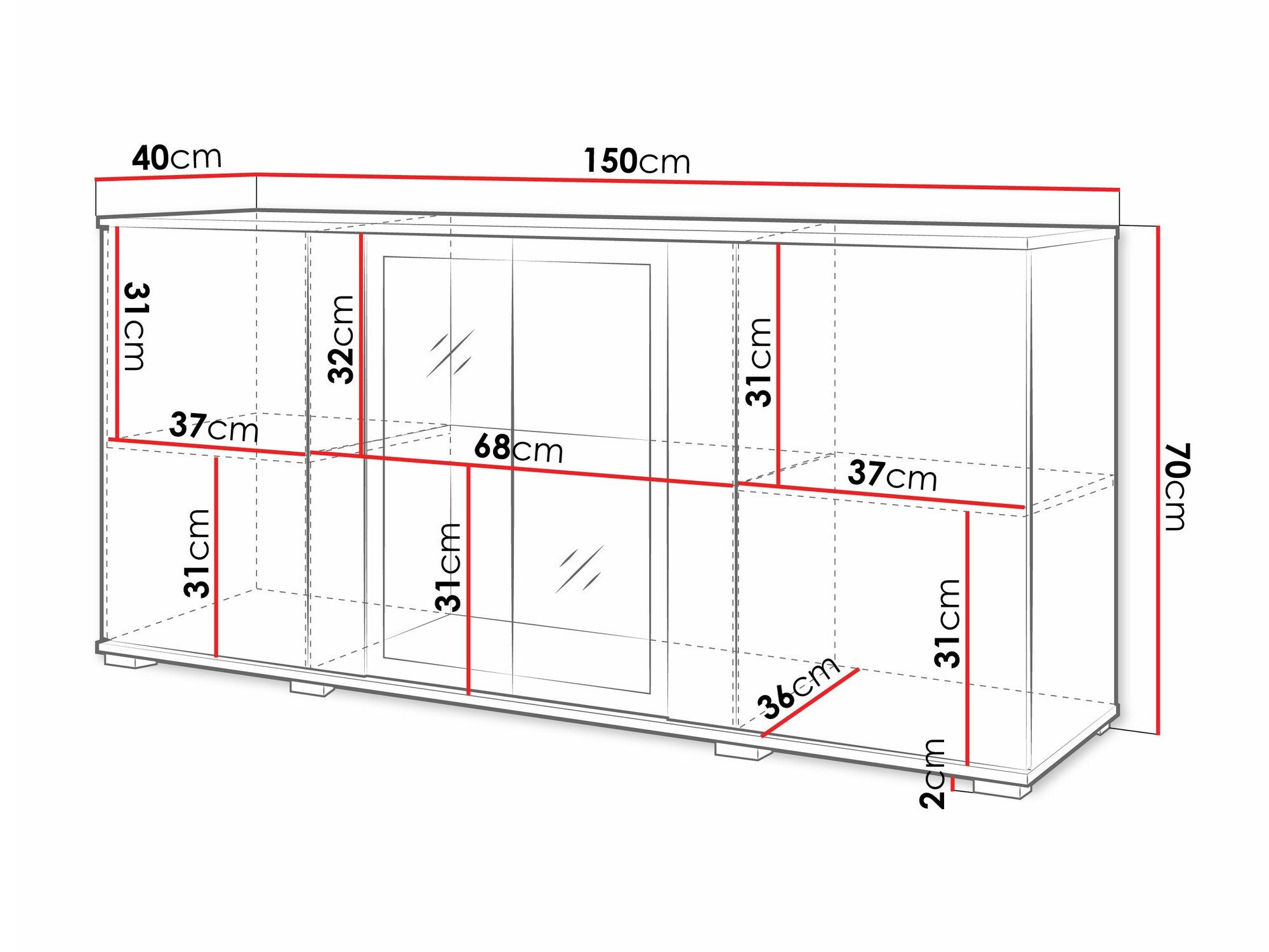 Buffet Torcame 102 (Chêne wotan)