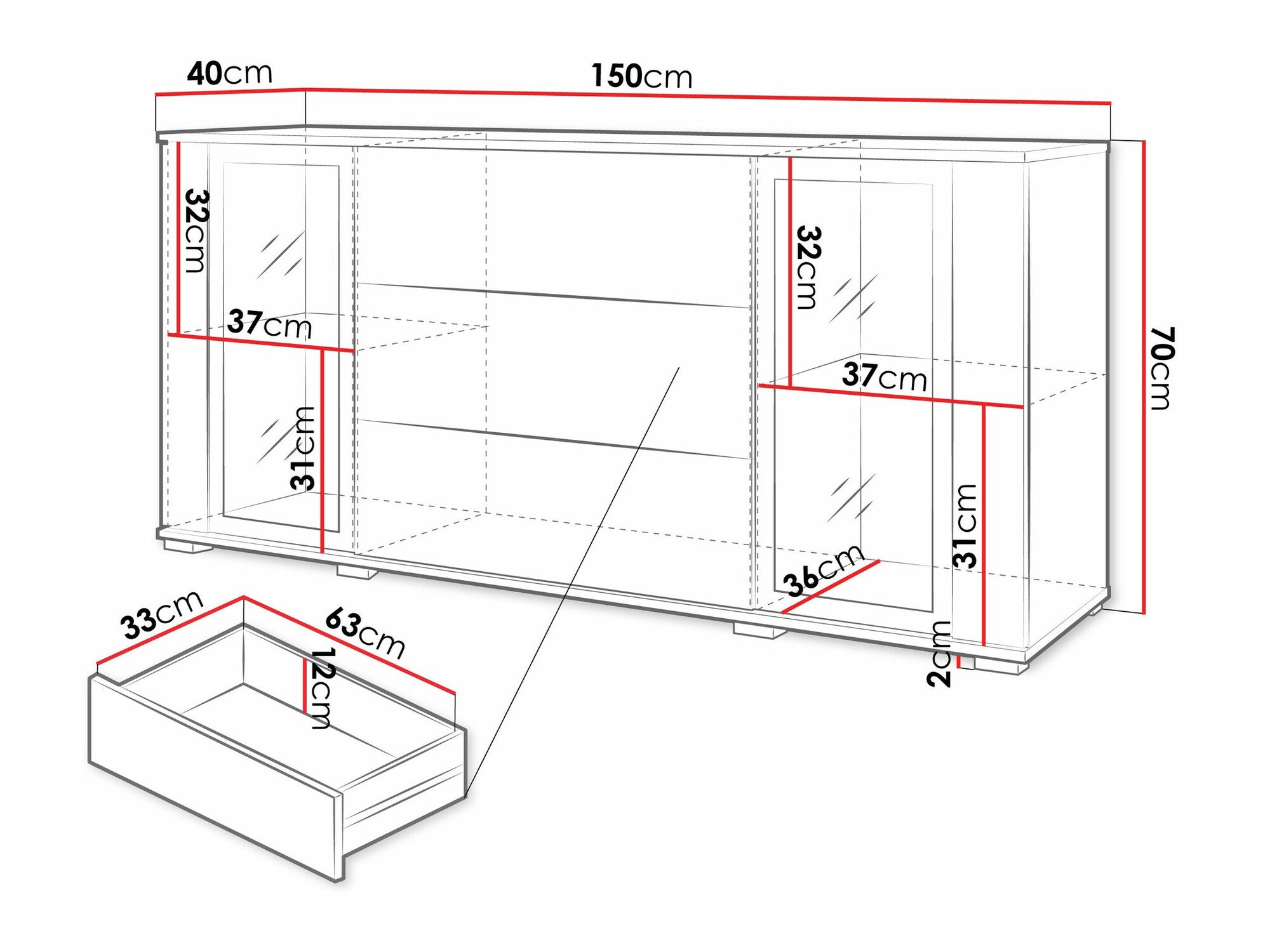 Commode Torcame 101 (Noir)