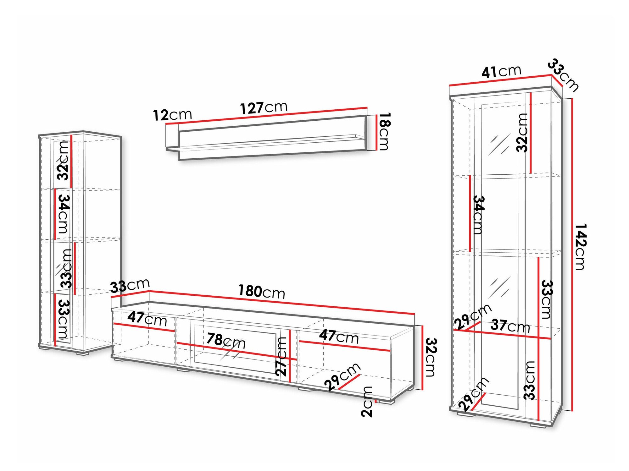 Ensemble de salon Torcame 103 (Blanc + Blanc brillant)