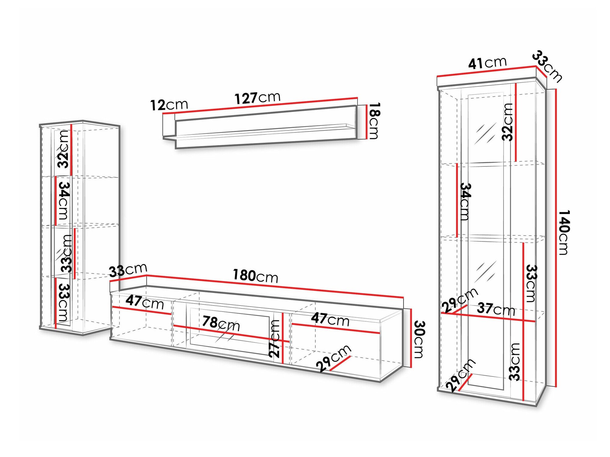 Ensemble de salon Torcame 103 (Blanc + Blanc brillant)