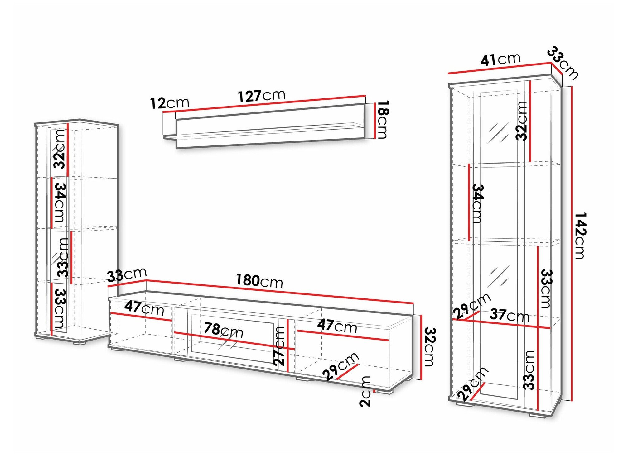 Ensemble de salon Torcame 103 (Chêne wotan + Blanc brillant)