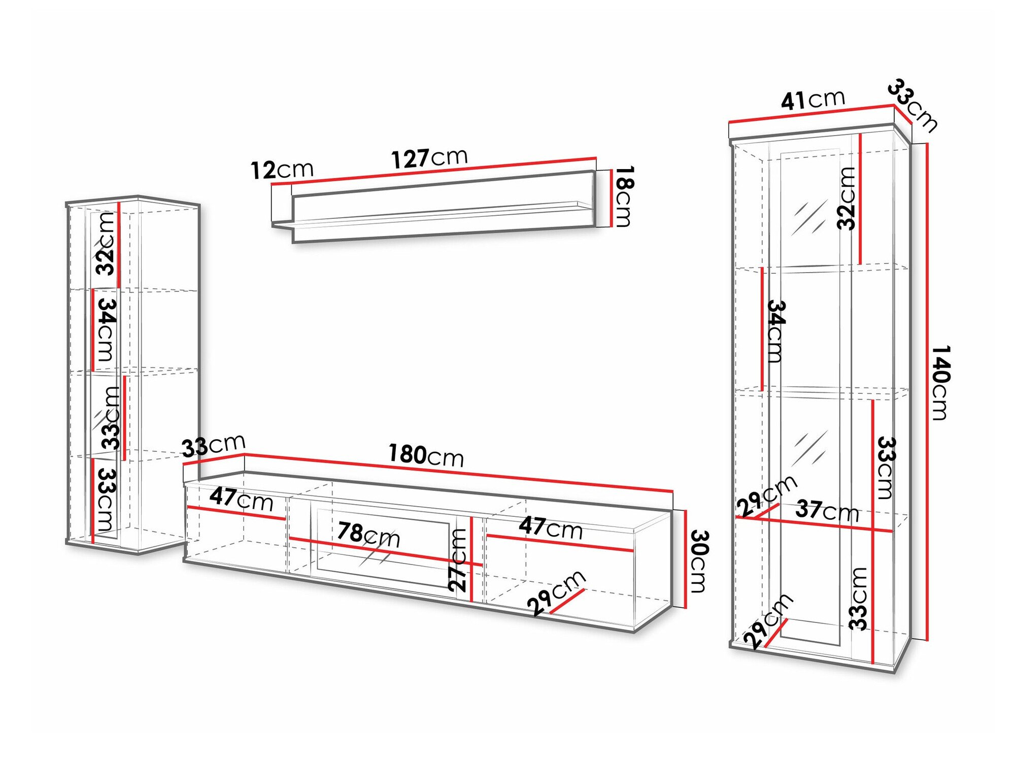 Ensemble de salon Torcame 103 (Chêne wotan + Blanc brillant)
