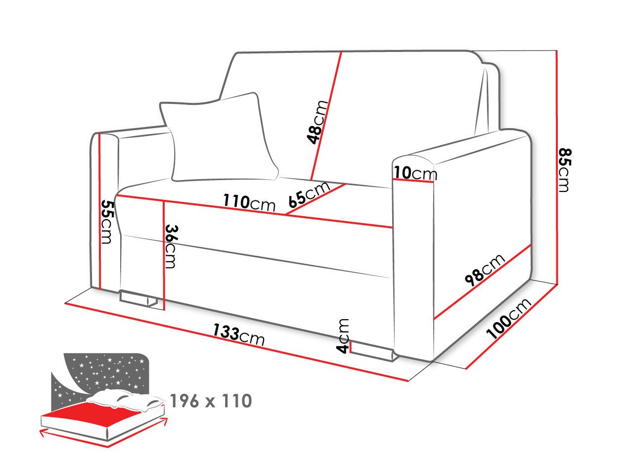 Canapé convertible Columbus 206 (Tilia 86)