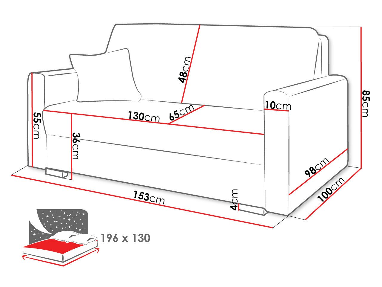 Canapé convertible Solrin III (Tilia 01)