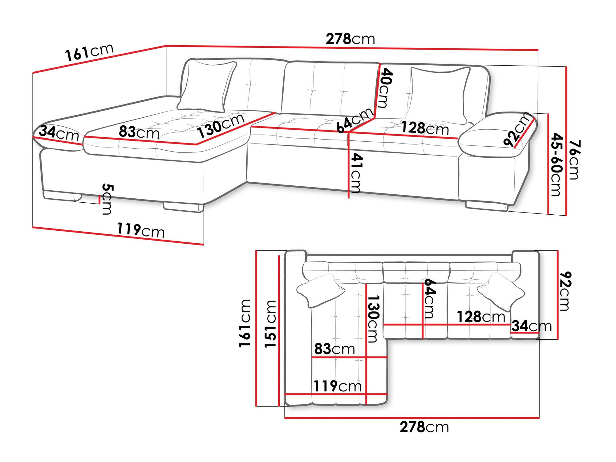 Canapé d'angle Comfivo Serenitas (Lawa 05)