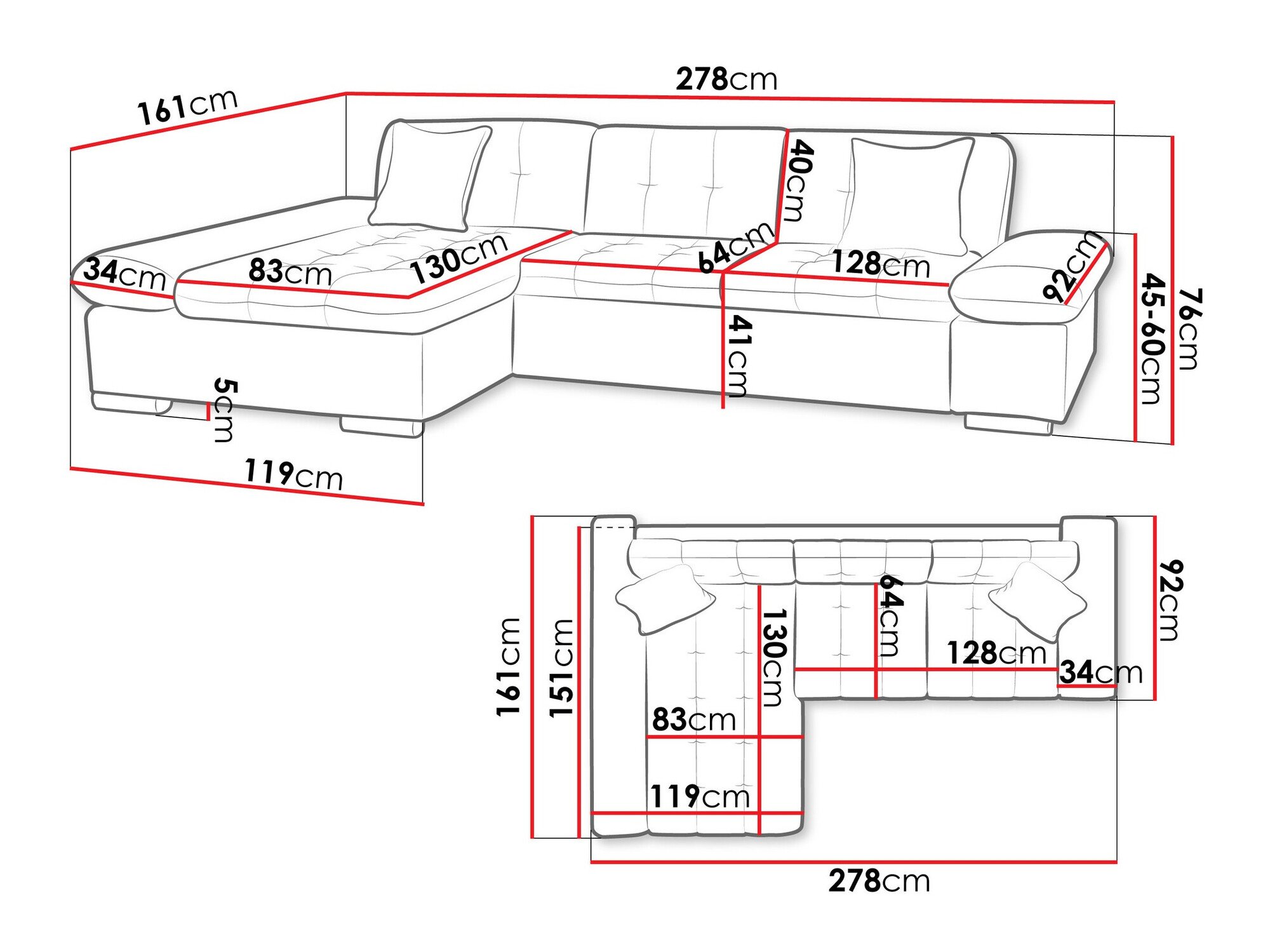 Canapé d'angle Comfivo Serenitas (Lawa 05)