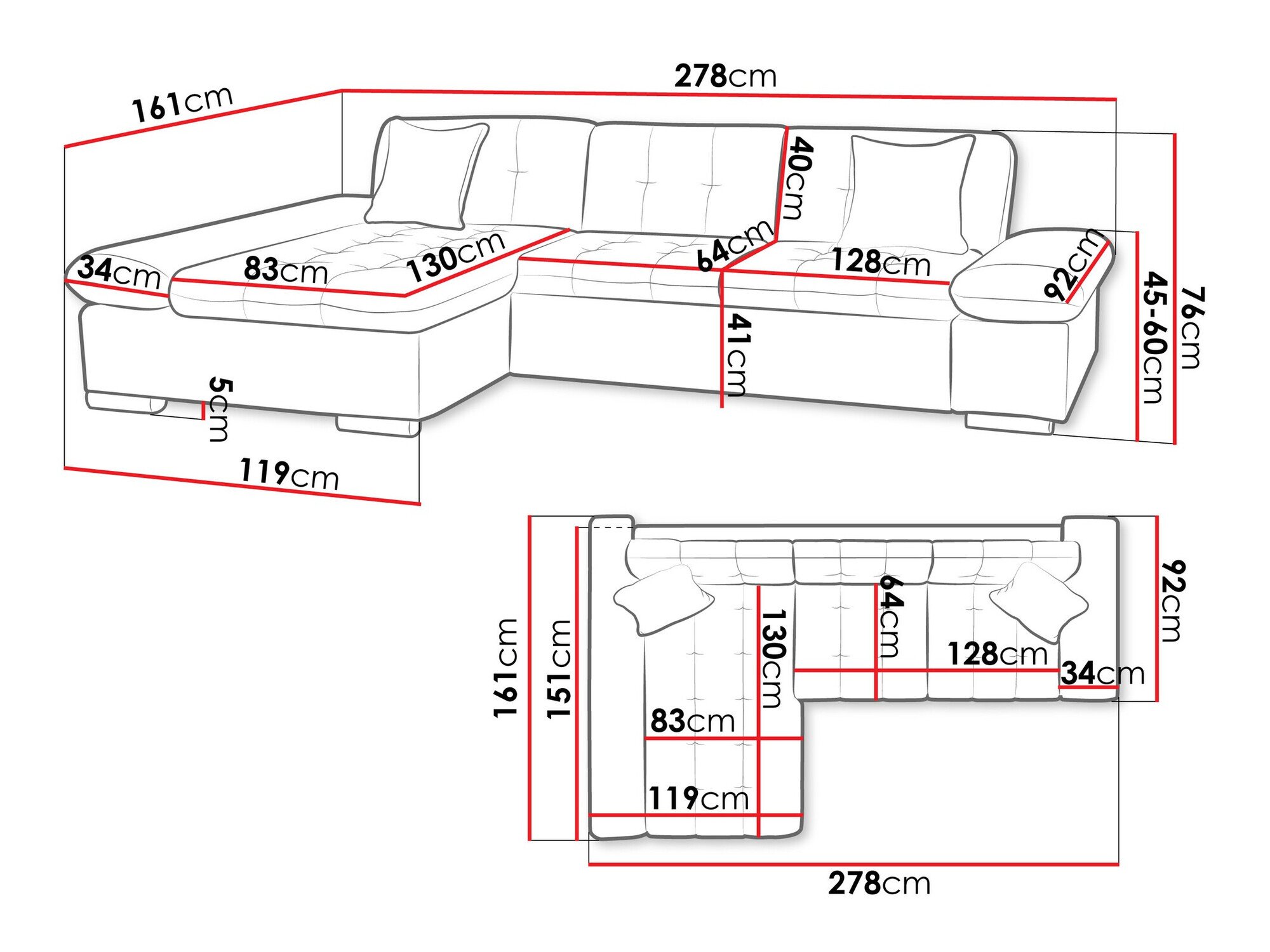 Canapé d'angle Comfivo Serenitas (Soft 011 + Lux 05 + Lux 06)