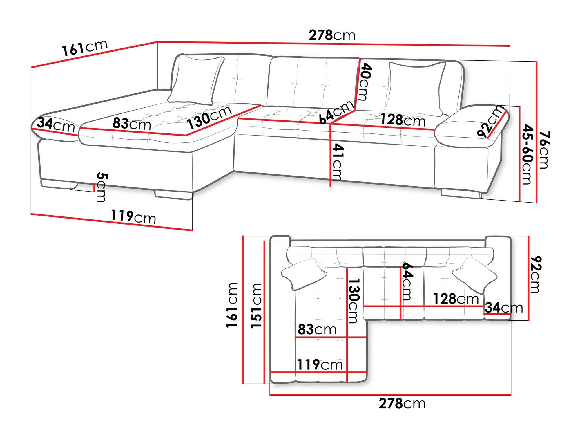 Canapé d'angle Comfivo Serenitas (Soft 011 + Lux 05 + Lux 06)